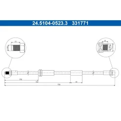Fékcső Mini P. One/Cooper 1,4-2,0 06-15 Bal/Jobb - ATE (24.5104-0523.3)
