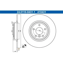 Féktárcsa Jaguar T. Xe/Xf 2,0 D 15- - ATE (24.0110-0431.1)
