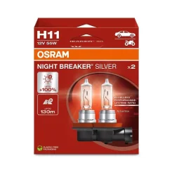 Izzó Night Breaker Silver H11 12V/55W Pgj19-2 +100% 2Szt. (Eko) - ams-OSRAM (OSR64211NBS-2HB)