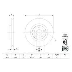 Féktárcsa Ford P. Focus/Kuga 1,0-2,5 18- - BOSCH (0986479H51)
