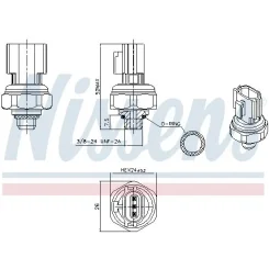 Nyomáskapcsoló, Klímaberendezés Hyundai Tucson 1,6-2,4 15-20 - NISSENS (NIS301077)