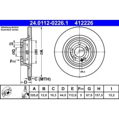 Féktárcsa Db T. C118/X118/H247/X247/W177/W247 1,3-2,0 18- - ATE (24.0112-0226.1)