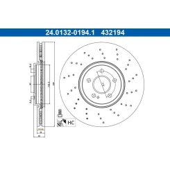 Féktárcsa Db P. W177/V177 2,0 4-Matic 18- - ATE (24.0132-0194.1)