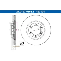 Féktárcsa Isuzu P. D-Max 2,5-3,0 Ditd 4X4 06- - ATE (24.0127-0104.1)