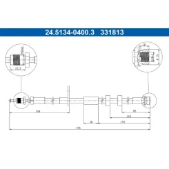 Fékcső Ford P. C-Max/Focus 1,0-2,0 10-20 Bal/Jobb - ATE (24.5134-0400.3)