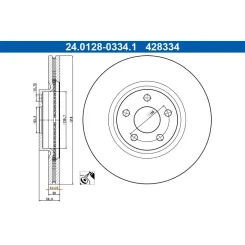 Féktárcsa Ford P. Galaxy/S-Max 1,5-2,5 17- - ATE (24.0128-0334.1)