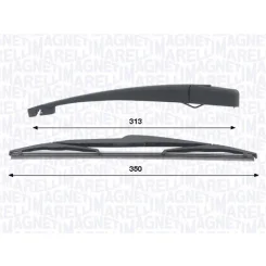 Törlőkarkészlet, Szélvédő Tisztítás 350Mm Citroen C4 Picasso 10.06-12.13 Hátsó - MAGNETI MARELLI (WRQ0441)