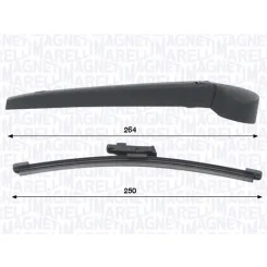 Törlőkarkészlet, Szélvédő Tisztítás 250Mm Vw Golf Viii 07.19- Hátsó - MAGNETI MARELLI (WRQ0446)