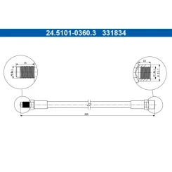 Fékcső Db P. W123 76-85 Bal/Jobb - ATE (24.5101-0360.3)