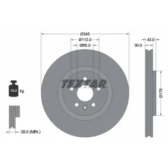 Féktárcsa Mg P. Hs 1,5/Mg 4 Ev 22- - TEXTAR (92355103)