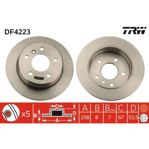 Féktárcsa - TRW (DF4223)