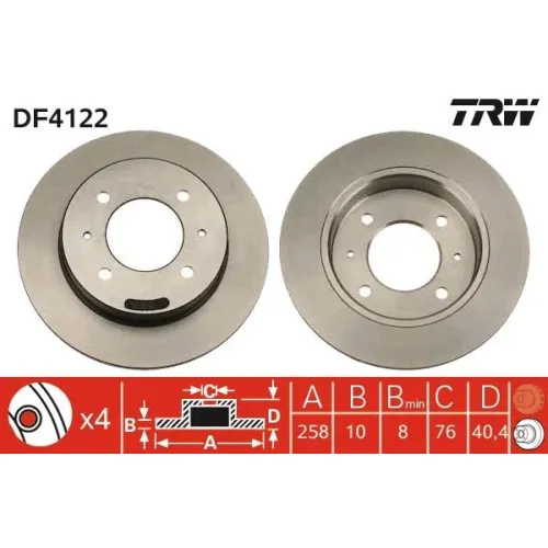 Féktárcsa - TRW (DF4122)
