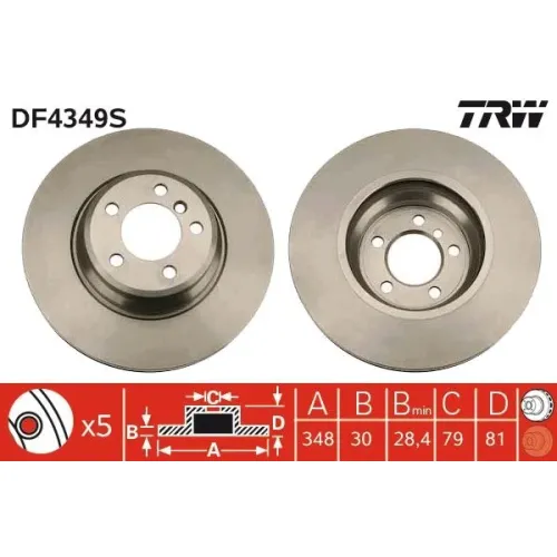 Féktárcsa - TRW (DF4349S)