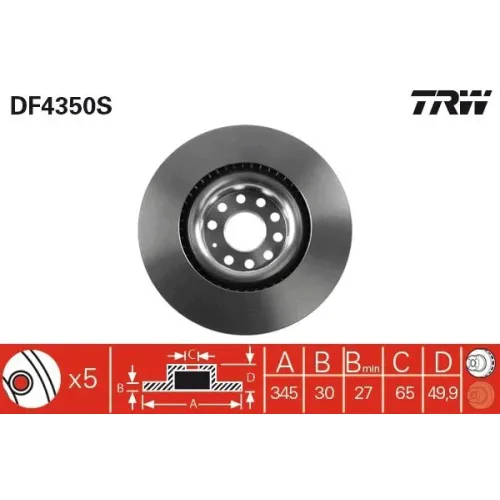 Féktárcsa - TRW (DF4350S)