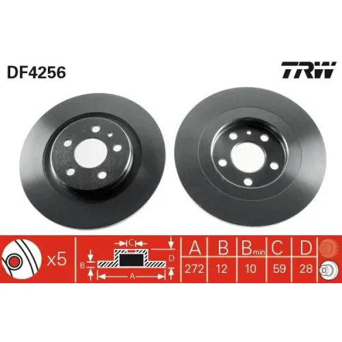 Féktárcsa - TRW (DF4256)