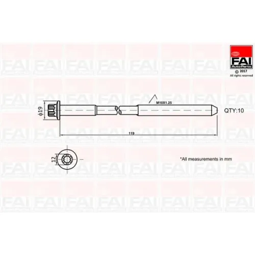 Hengerfejcsavar Készlet - FAI AutoParts (B1321)