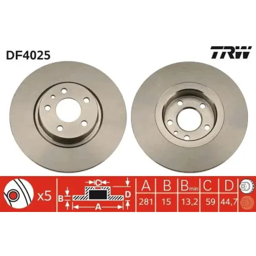 Féktárcsa - TRW (DF4025)