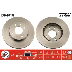 Féktárcsa - TRW (DF4018)