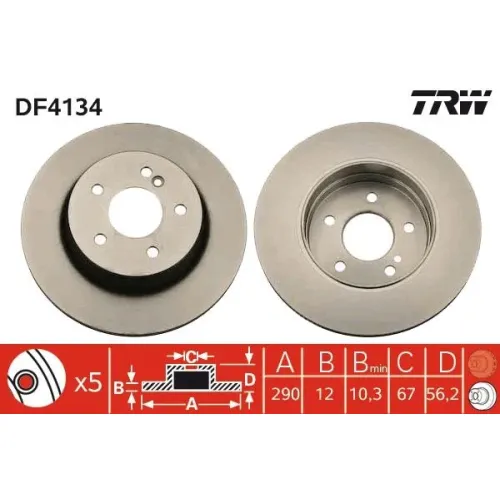 Féktárcsa - TRW (DF4134)
