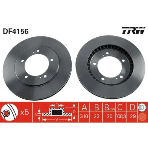 Féktárcsa - TRW (DF4156)
