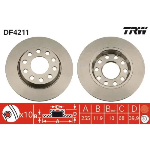 Féktárcsa - TRW (DF4211)