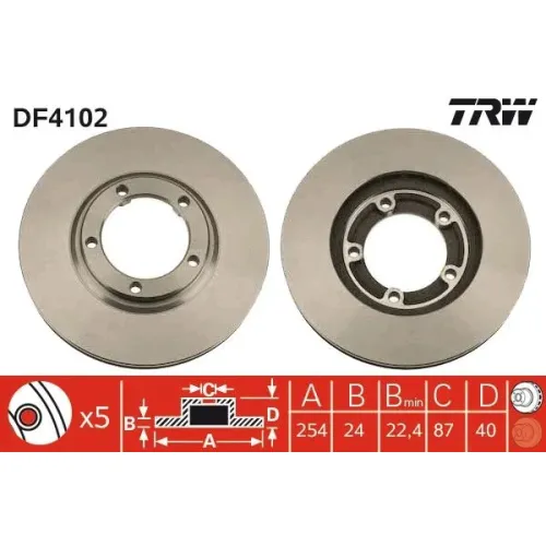 Féktárcsa - TRW (DF4102)