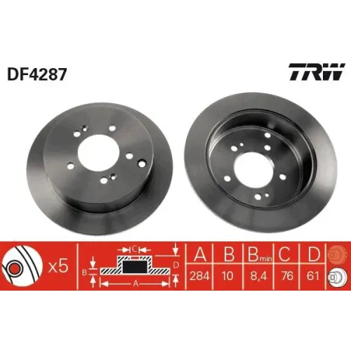 Féktárcsa - TRW (DF4287)