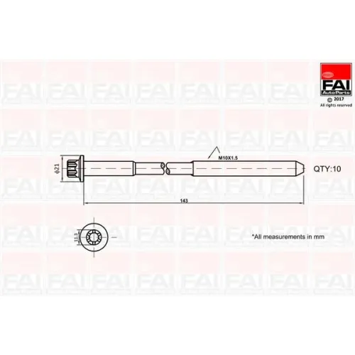 Hengerfejcsavar Készlet - FAI AutoParts (B489)