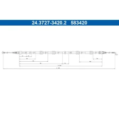 Huzal, Rögzítőfék Vw T. California/Multivan/T6 2,0 Tsi/Tdi 15-24 Bal/Jobb - ATE (24.3727-3420.2)