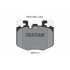 Fékbetétkészlet, Tárcsafék Bmw P. 2/3/4/X3/X4/X5/X6 2,0-3,0 22- - TEXTAR (2677601)