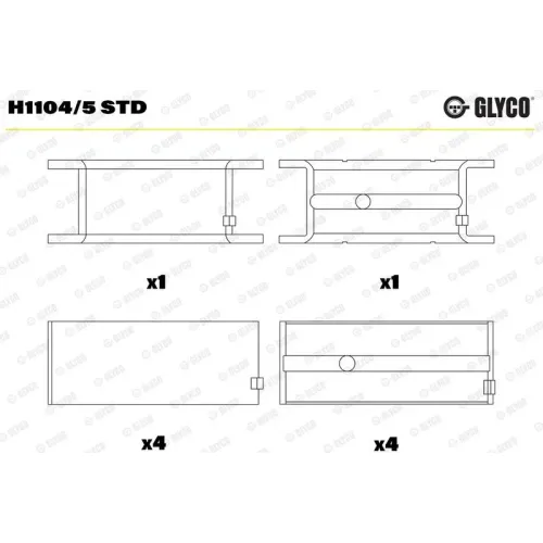 Főtengelycsapágy - GLYCO (H1104/5 STD)
