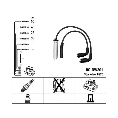 Gyújtókábel Készlet - NGK (RC-DW301)
