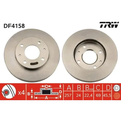 Féktárcsa - TRW (DF4158)