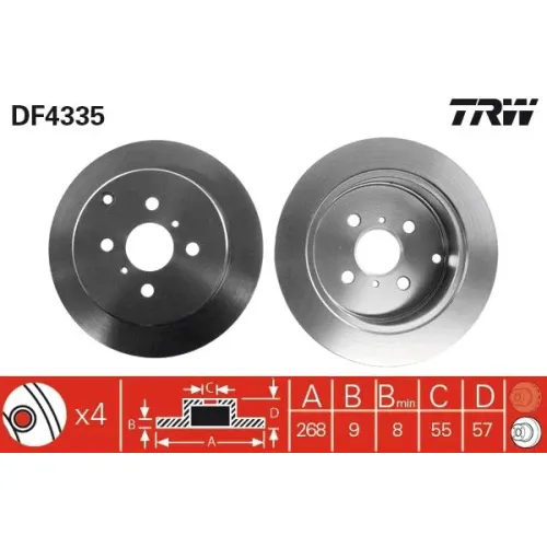 Féktárcsa - TRW (DF4335)