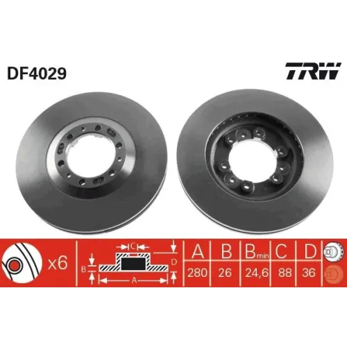 Féktárcsa - TRW (DF4029)