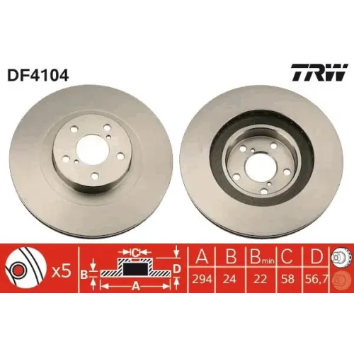 Féktárcsa - TRW (DF4104)