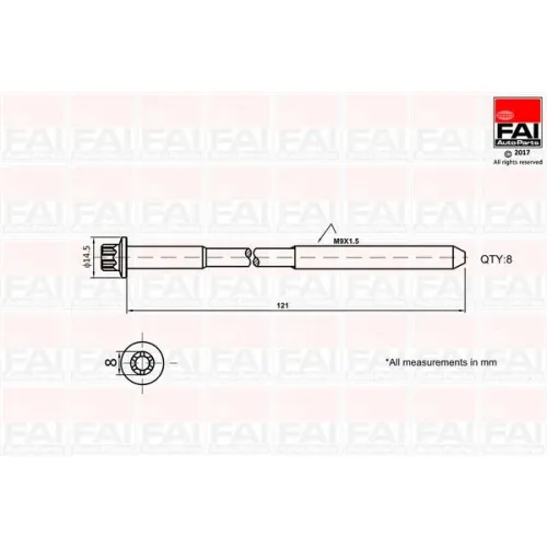 Hengerfejcsavar Készlet - FAI AutoParts (B2120)