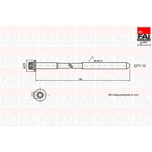 Hengerfejcsavar Készlet - FAI AutoParts (B1139)
