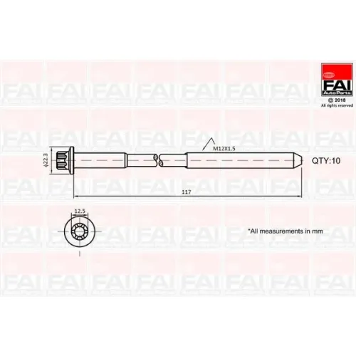 Hengerfejcsavar Készlet - FAI AutoParts (B1018)