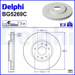 Féktárcsa Renault P. Arkana 1,6 E-Tech 21- - DELPHI (BG5269C)
