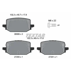 Fékbetétkészlet, Tárcsafék Renault T. Austral/Espace 1,2-1,3 22- - TEXTAR (2658903)