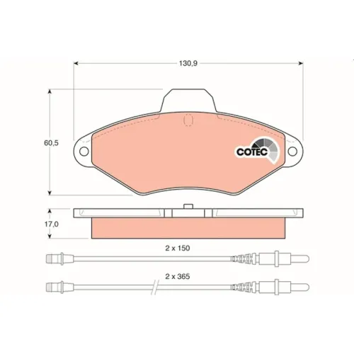 Fékbetét Készlet, Tárcsafék - TRW (GDB1101)