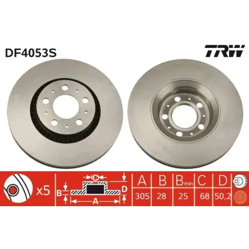 Féktárcsa - TRW (DF4053S)