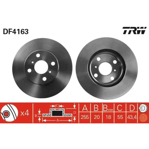 Féktárcsa - TRW (DF4163)