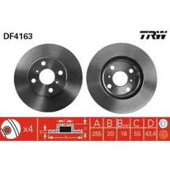 Féktárcsa - TRW (DF4163)