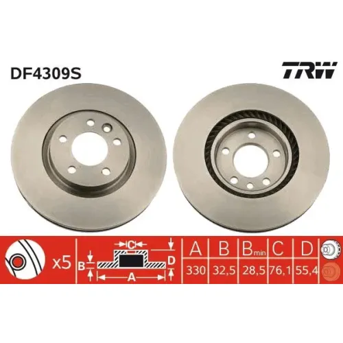 Féktárcsa - TRW (DF4309S)