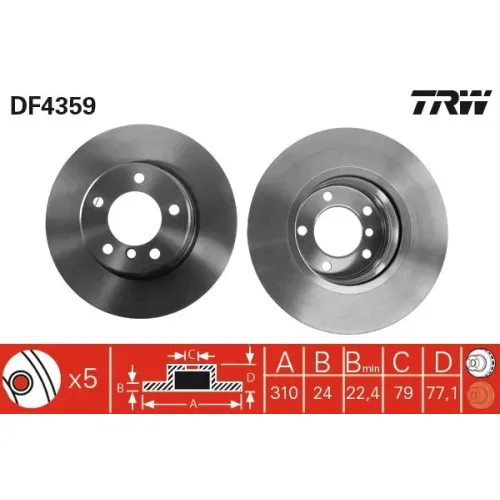 Féktárcsa - TRW (DF4359)