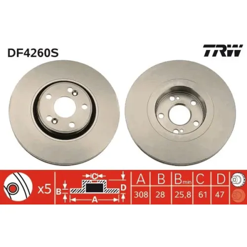 Féktárcsa - TRW (DF4260S)