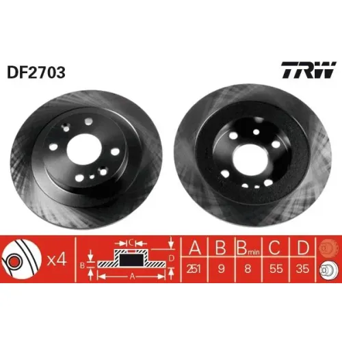 Féktárcsa - TRW (DF2703)
