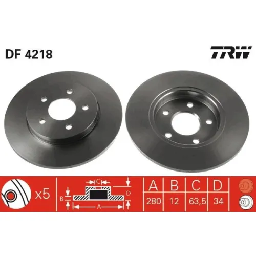 Féktárcsa - TRW (DF4218)